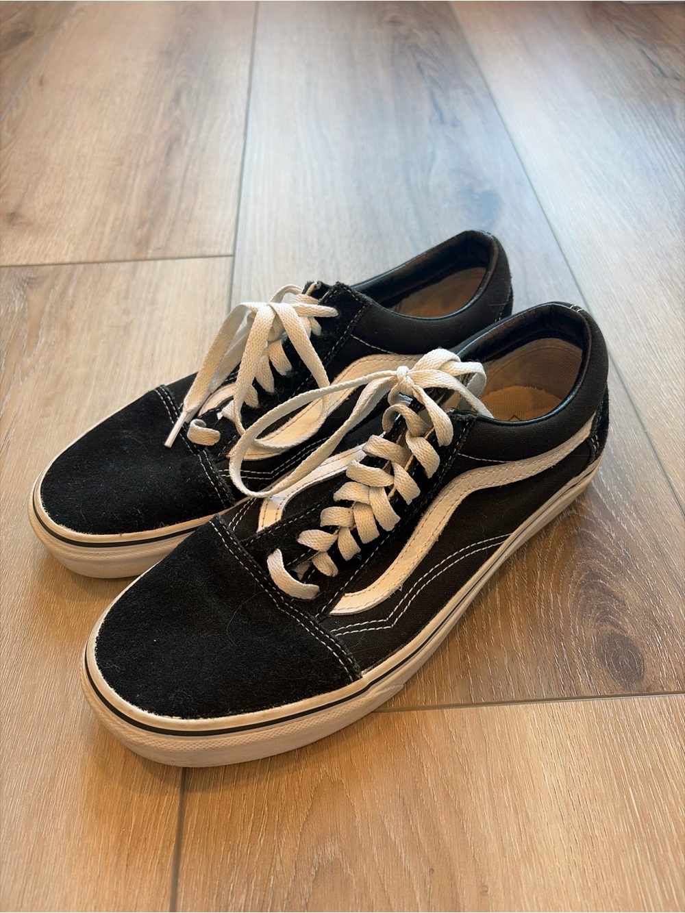 Vans Black and White Old Skool Low-Top Sneakers